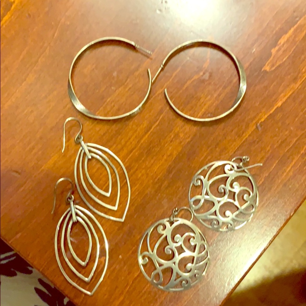 Silpada earrings, 3 pair, sterling silver